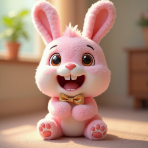 Fantasy Characters — Round-eyed Pastel Bunny Plush Character With Character #0260 (Gemini)