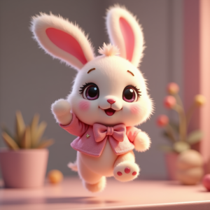 Fantasy Characters — Round-eyed Pastel Bunny Plush Character With Character #0272 (Gemini)