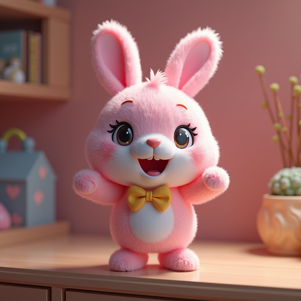 Fantasy Characters — Round-eyed Pastel Bunny Plush Character With Character #0278 (Seedream)