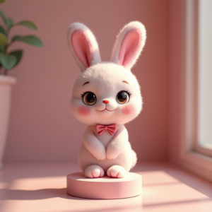 Fantasy Characters — Round-eyed Pastel Bunny Plush Character With Character #0290 (Seedream)