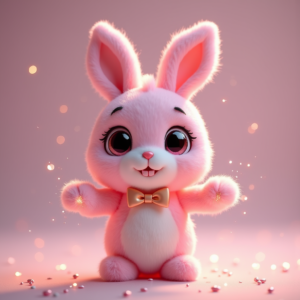 Fantasy Characters — Round-eyed Pastel Bunny Plush Character With Character #0314 (Seedream)