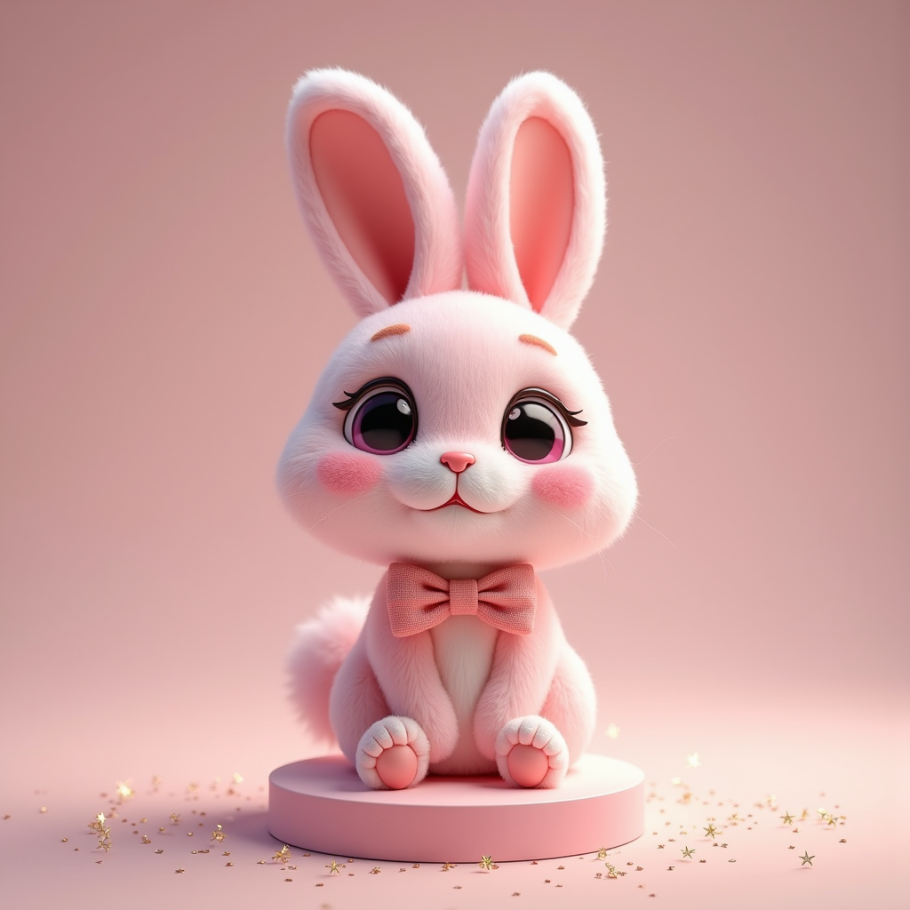 Fantasy Characters — Round-eyed Pastel Bunny Plush Character With Character #0326 (Seedream)