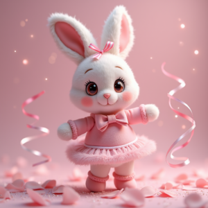Fantasy Characters — Round-eyed Pastel Bunny Plush Character With Character #0338 (Seedream)