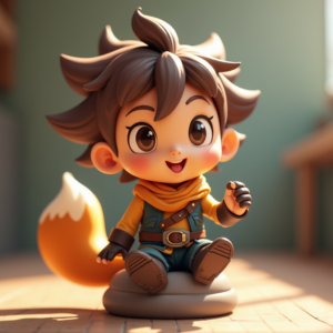 Fantasy Characters — Spiky-haired Anime Hero In A Battle-worn Character #0056 (Gemini)