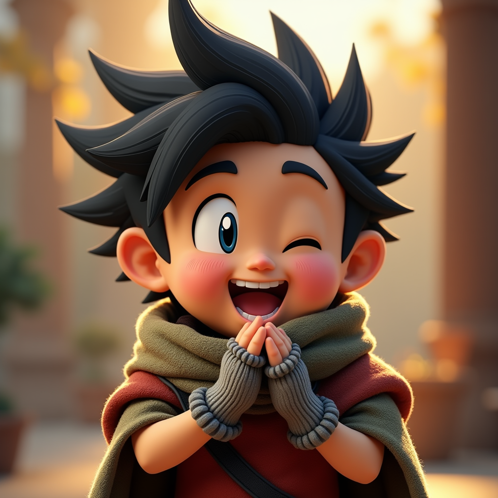 Fantasy Characters — Spiky-haired Anime Hero In A Battle-worn Character #0062 (Seedream)