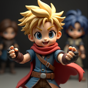 Fantasy Characters — Spiky-haired Anime Hero In A Battle-worn Character #0080 (Gemini)
