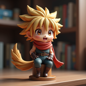 Fantasy Characters — Spiky-haired Anime Hero In A Battle-worn Character #0092 (Gemini)