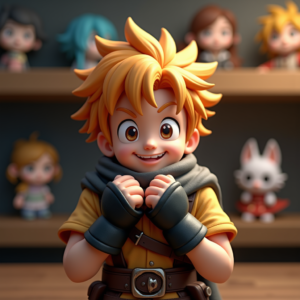 Fantasy Characters — Spiky-haired Anime Hero In A Battle-worn Character #0098 (Seedream)