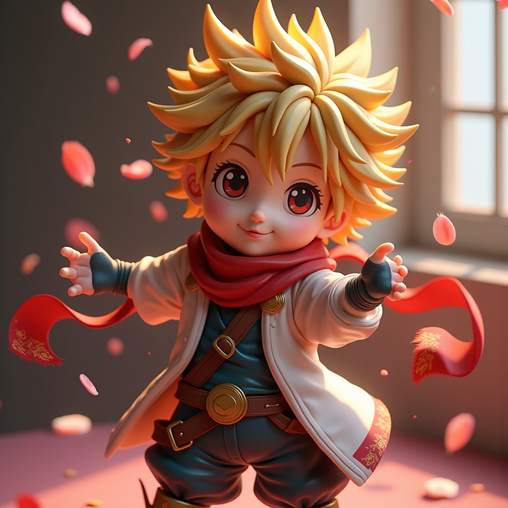 Fantasy Characters — Spiky-haired Anime Hero In A Battle-worn Character #0104 (Gemini)