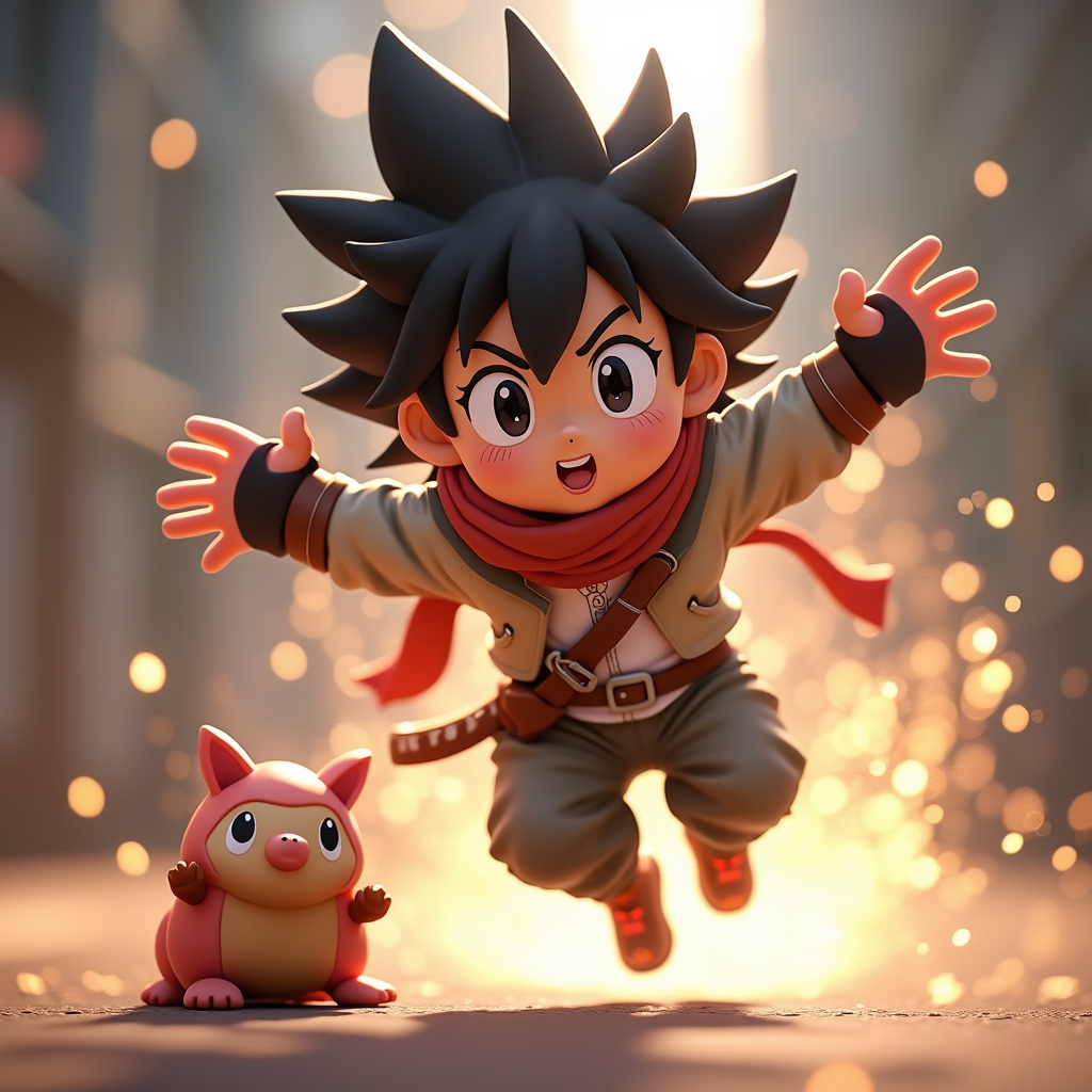 Fantasy Characters — Spiky-haired Anime Hero In A Battle-worn Character #0110 (Seedream)