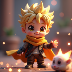 Fantasy Characters — Spiky-haired Anime Hero In A Battle-worn Character #0116 (Gemini)