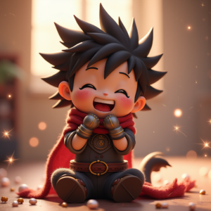 Fantasy Characters — Spiky-haired Anime Hero In A Battle-worn Character #0134 (Seedream)