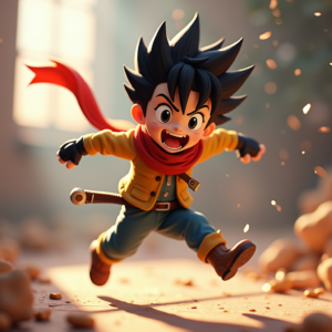 Fantasy Characters — Spiky-haired Anime Hero In A Battle-worn Character #0146 (Seedream)