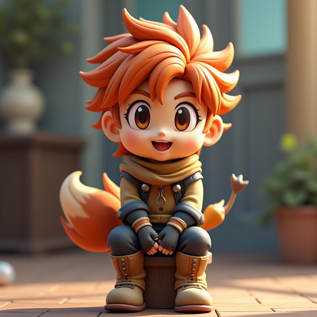 Fantasy Characters — Spiky-haired Anime Hero In A Battle-worn Character #0164 (Gemini)