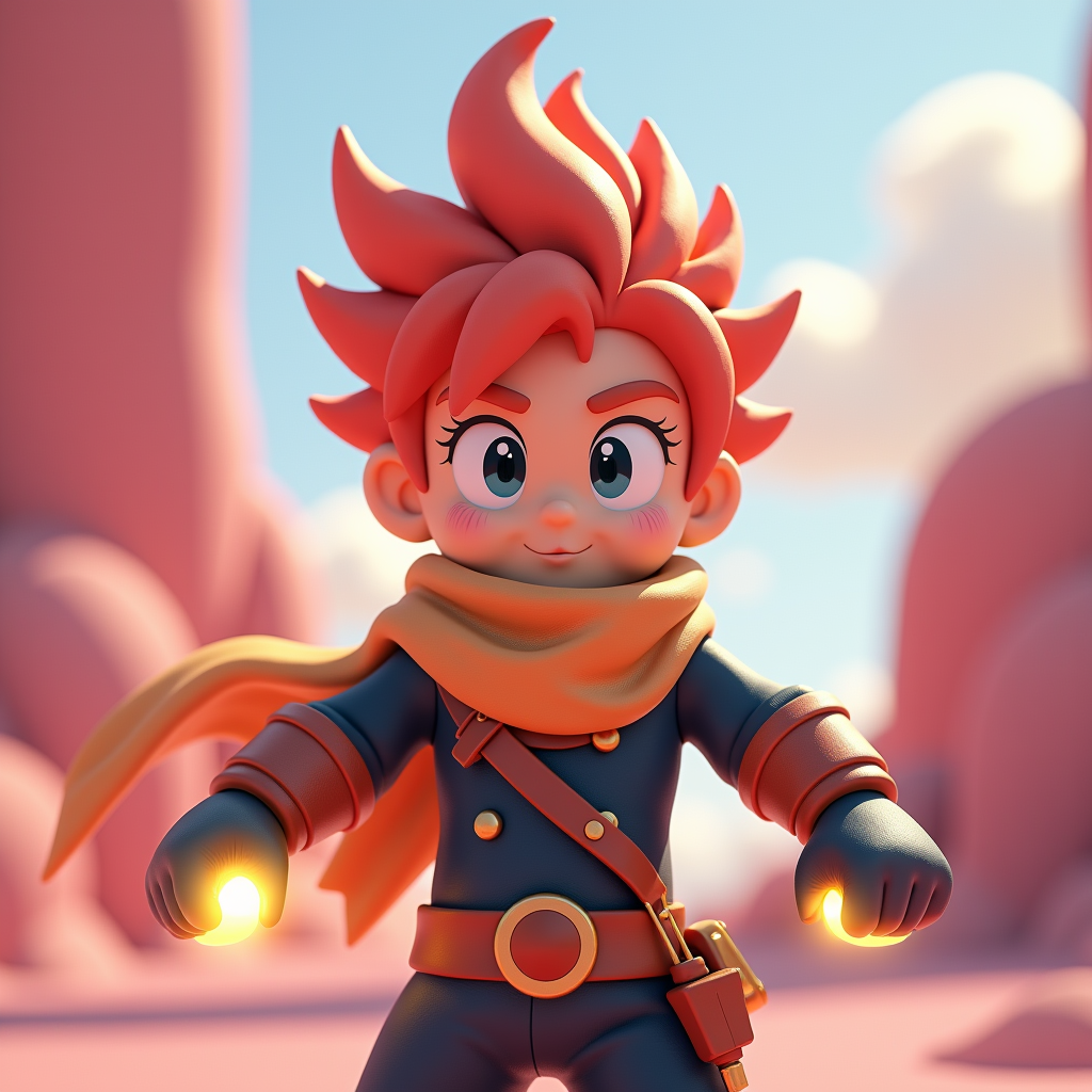 Fantasy Characters — Spiky-haired Anime Hero In A Battle-worn Character #0188 (Gemini)