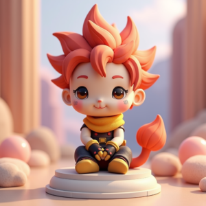 Fantasy Characters — Spiky-haired Anime Hero In A Battle-worn Character #0200 (Gemini)