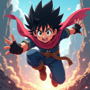 Fantasy Characters — Spiky-haired Anime Hero In A Battle-worn Character #0218 (Seedream)