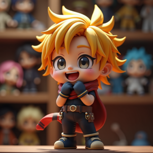 Fantasy Characters — Spiky-haired Anime Hero In A Battle-worn Character #0295 (Krea)