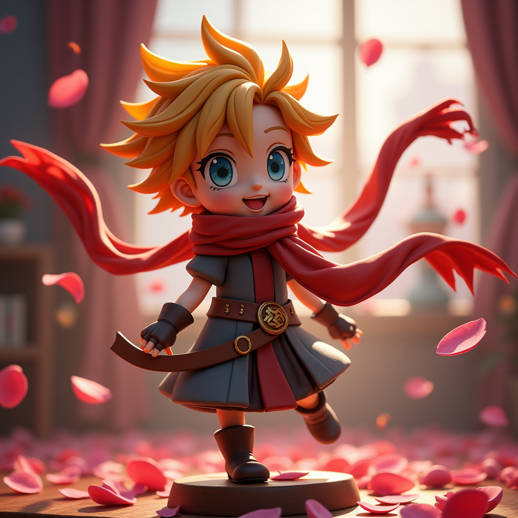 Fantasy Characters — Spiky-haired Anime Hero In A Battle-worn Character #0301 (Leonardo)