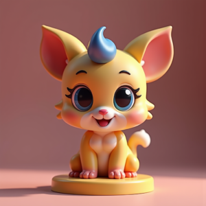 Fantasy Characters — Stylized 3D-render Mascot With Glossy Vinyl-toy Character #0291 (Dreamina)