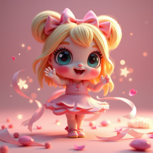 Fantasy Characters — Stylized 3D-render Mascot With Glossy Vinyl-toy Character #0339 (Dreamina)