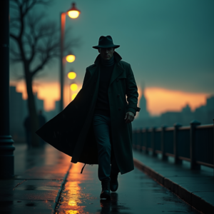 Fantasy — Detective In A Rain-damp Trench Coat Cinematic #0071 (Stable Diffusion)