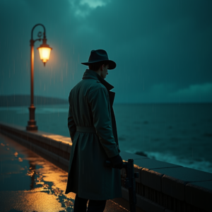 Fantasy — Detective In A Rain-damp Trench Coat Cinematic #0119 (Stable Diffusion)