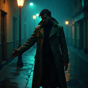 Fantasy — Detective In A Rain-damp Trench Coat Cinematic #0173 (Recraft)