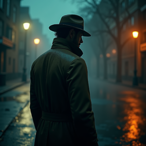 Fantasy — Detective In A Rain-damp Trench Coat Cinematic #0185 (Recraft)