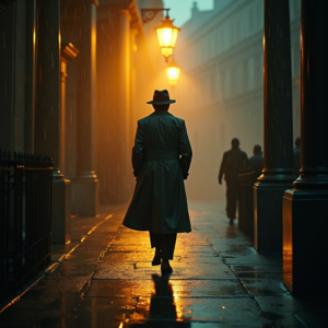 Fantasy — Detective In A Rain-damp Trench Coat Cinematic #0298 (Midjourney)