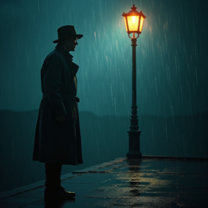 Fantasy — Detective In A Rain-damp Trench Coat Cinematic #0334 (Midjourney)