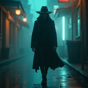Fantasy — Mysterious Figure Beneath A Wide-brimmed Hat Cinematic #0015 (ChatGPT)