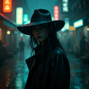 Fantasy — Mysterious Figure Beneath A Wide-brimmed Hat Cinematic #0021 (Dreamina)