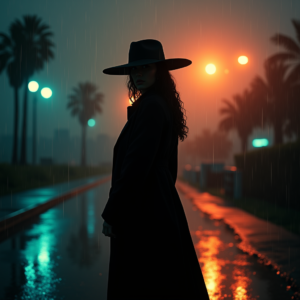 Fantasy — Mysterious Figure Beneath A Wide-brimmed Hat Cinematic #0057 (Dreamina)