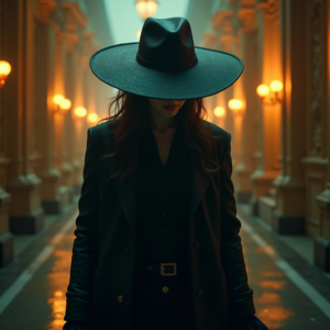 Fantasy — Mysterious Figure Beneath A Wide-brimmed Hat Cinematic #0105 (Dreamina)