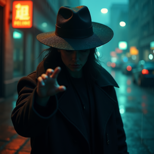 Fantasy — Mysterious Figure Beneath A Wide-brimmed Hat Cinematic #0207 (ChatGPT)