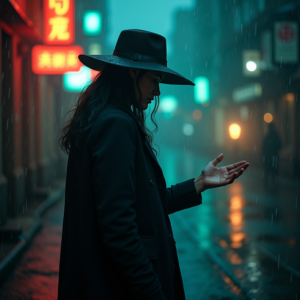 Fantasy — Mysterious Figure Beneath A Wide-brimmed Hat Cinematic #0230 (Gemini)