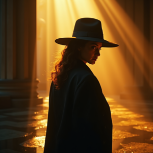 Fantasy — Mysterious Figure Beneath A Wide-brimmed Hat Cinematic #0278 (Gemini)