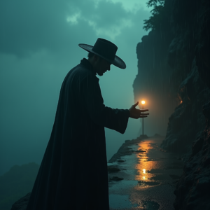 Fantasy — Mysterious Figure Beneath A Wide-brimmed Hat Cinematic #0338 (Gemini)