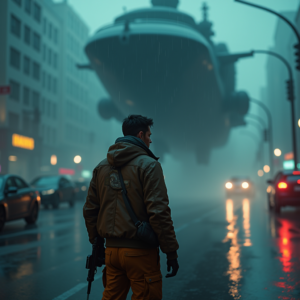 Fantasy — Pilot In A Weathered Flight Jacket Cinematic #0012 (FLUX)