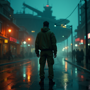 Fantasy — Pilot In A Weathered Flight Jacket Cinematic #0024 (FLUX)