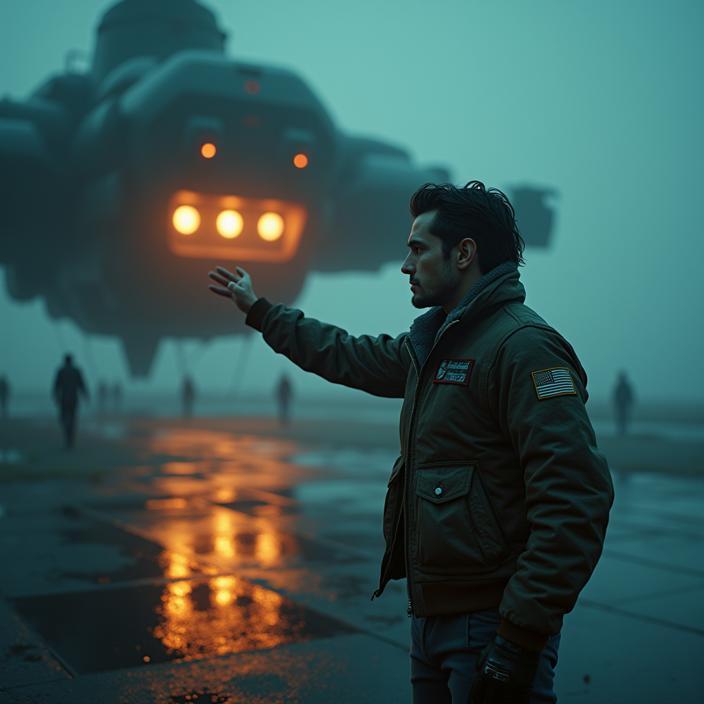 Fantasy — Pilot In A Weathered Flight Jacket Cinematic #0210 (Ideogram)