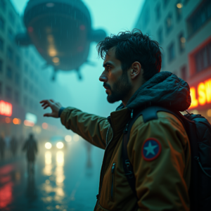 Fantasy — Pilot In A Weathered Flight Jacket Cinematic #0233 (Recraft)