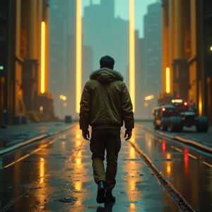 Fantasy — Pilot In A Weathered Flight Jacket Cinematic #0305 (Recraft)
