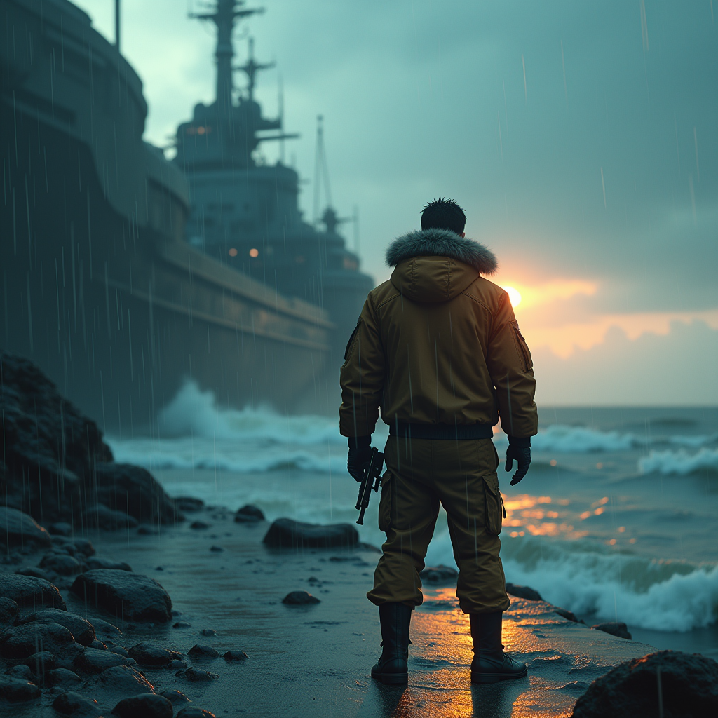 Fantasy — Pilot In A Weathered Flight Jacket Cinematic #0323 (Stable Diffusion)