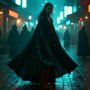 Fantasy — Regal Figure In Flowing Embroidered Robes Cinematic #0034 (Midjourney)