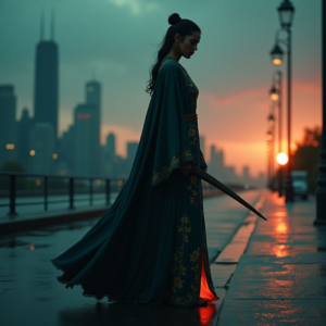 Fantasy — Regal Figure In Flowing Embroidered Robes Cinematic #0046 (Midjourney)