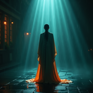 Fantasy — Regal Figure In Flowing Embroidered Robes Cinematic #0166 (Midjourney)