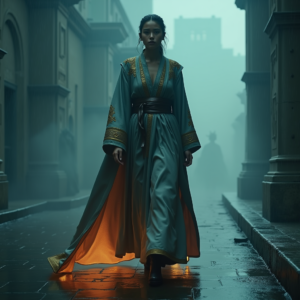 Fantasy — Regal Figure In Flowing Embroidered Robes Cinematic #0196 (Firefly)
