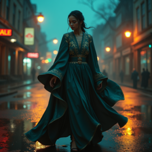 Fantasy — Regal Figure In Flowing Embroidered Robes Cinematic #0214 (Midjourney)